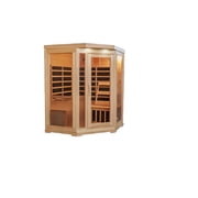 Bluewave Sonoma 3-Person Hemlock Infrared Corner Sauna with 7 Carbon Heaters