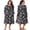 Black Print, variant on Open Back Nightgowns for Bedridden Women Post Surgery Pajamas Tear Away Long Sleeve Dress Adaptive Clothing with Pockets