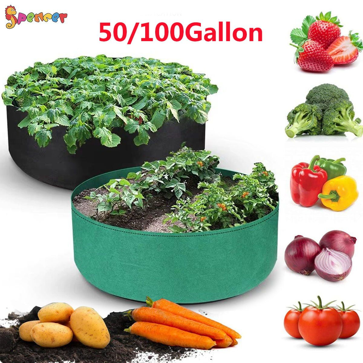 Details about   Rectangle Large Grow Bag Planter Garden Vegetable Tomato Potato Carrot Plant Pot 