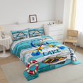 thumbnail image 3 of Erosebridal Paddle Boat Bedding Queen Comforter Set, Rustic Farmhouse Comforter Sets Queen Size, Lodge Cabin Reversible Down Comforter, Ultra Soft Room Decor, 3-Piece, 3 of 8