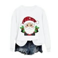 thumbnail image 4 of Christmas Sweatshirts for Women Retro Santa Claus Graphic Long Sleeve Crew Neck Shirt Xmas Pullover Tops, 4 of 5
