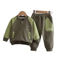thumbnail image 2 of KYAIGUO Baby Infant Long Sleeve Sweatshirt Pants Outfit Set for Boys 2PCS Toddler Spring Autumn Solid Casual Sweatshirts Tops Joggers Pants Set,Size 5M-5Y, 2 of 10