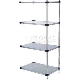 

Nexel 4 Tier Shelving Add-On Unit Solid Galvanized Steel 54 Wx18 Dx54 H