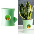 thumbnail image 3 of Maceta de plástico con autorriego con indicador de nivel de agua creativo, maceta decorativa moderna para todas las plantas de la casa, flores, hierbas Verde Zulema maceta de interior, 3 of 8