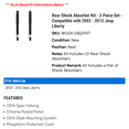 thumbnail image 2 of Rear Shock Absorber Kit - 2 Piece Set - Compatible with 2002 - 2012 Jeep Liberty 2003 2004 2005 2006 2007 2008 2009 2010 2011, 2 of 2