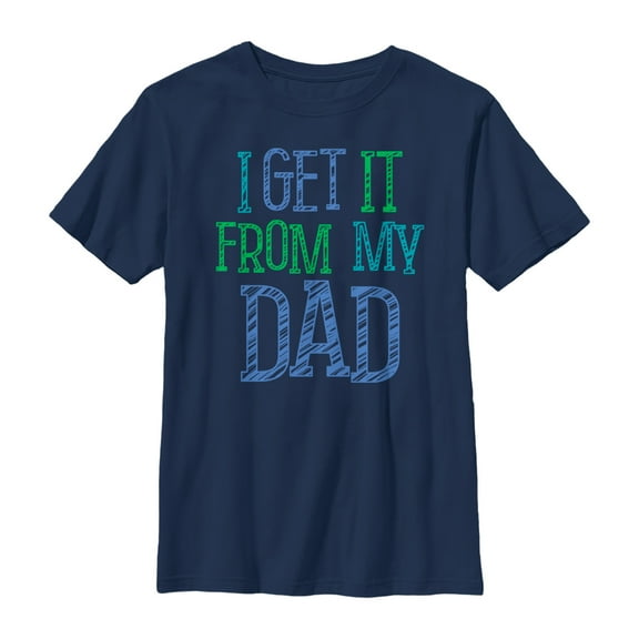 Boy's Lost Gods Father's Day Get it From Dad  Graphic Tee Navy Blue X Large