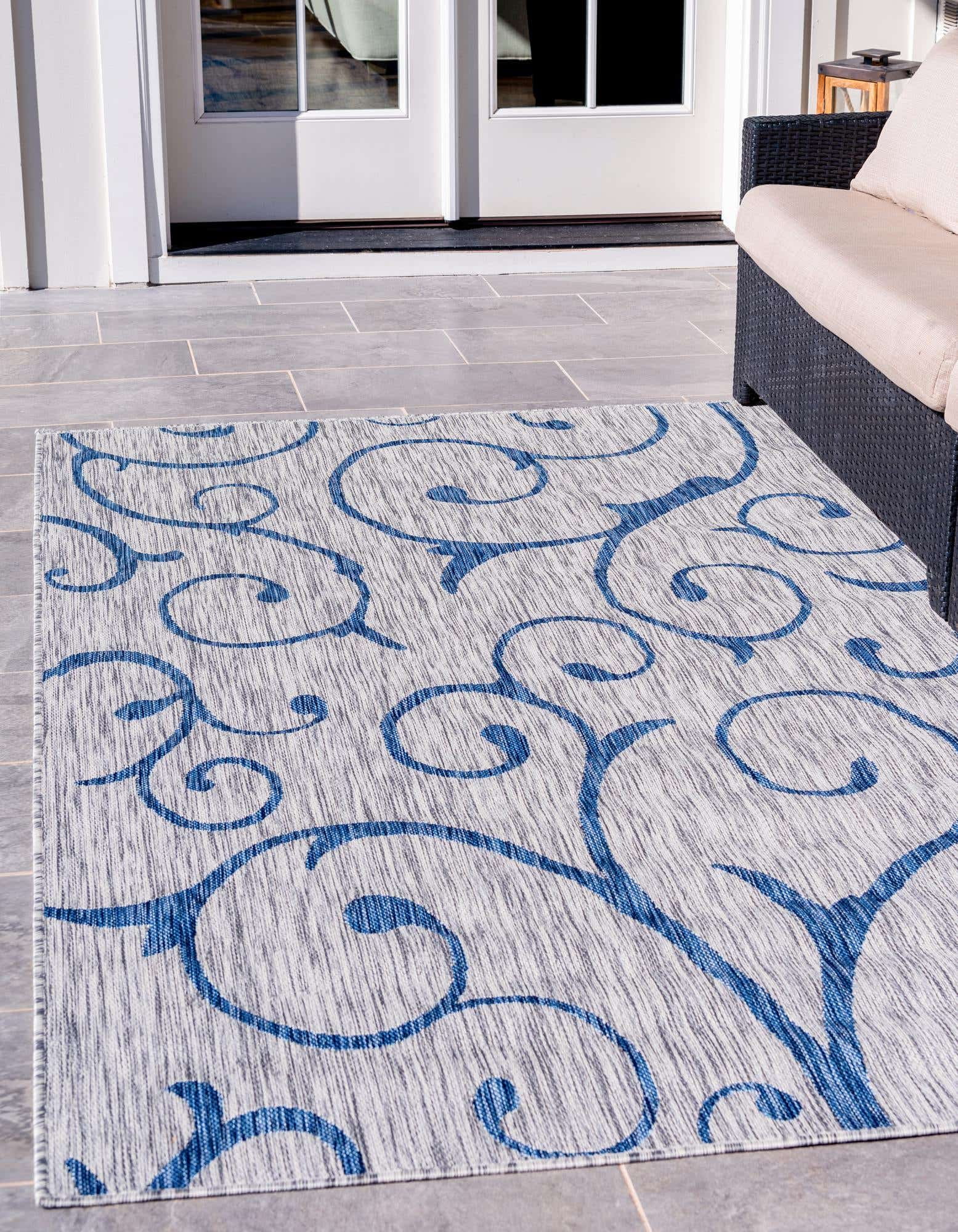 Unique Loom Botanical Collection Vine Floral Transitional Indoor and