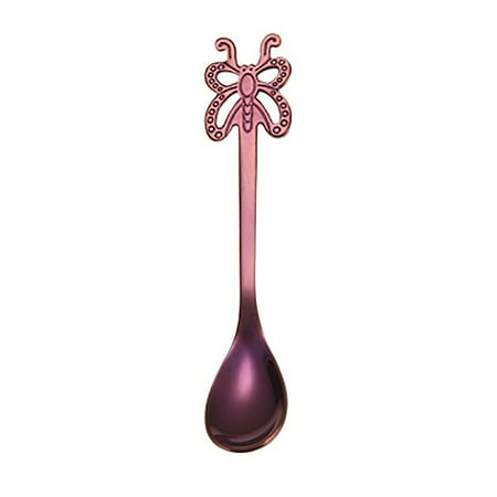 

Meizhencang Portable Butterfly Stainless Steel Tea Dessert Spoon Fork Kitchen Tableware