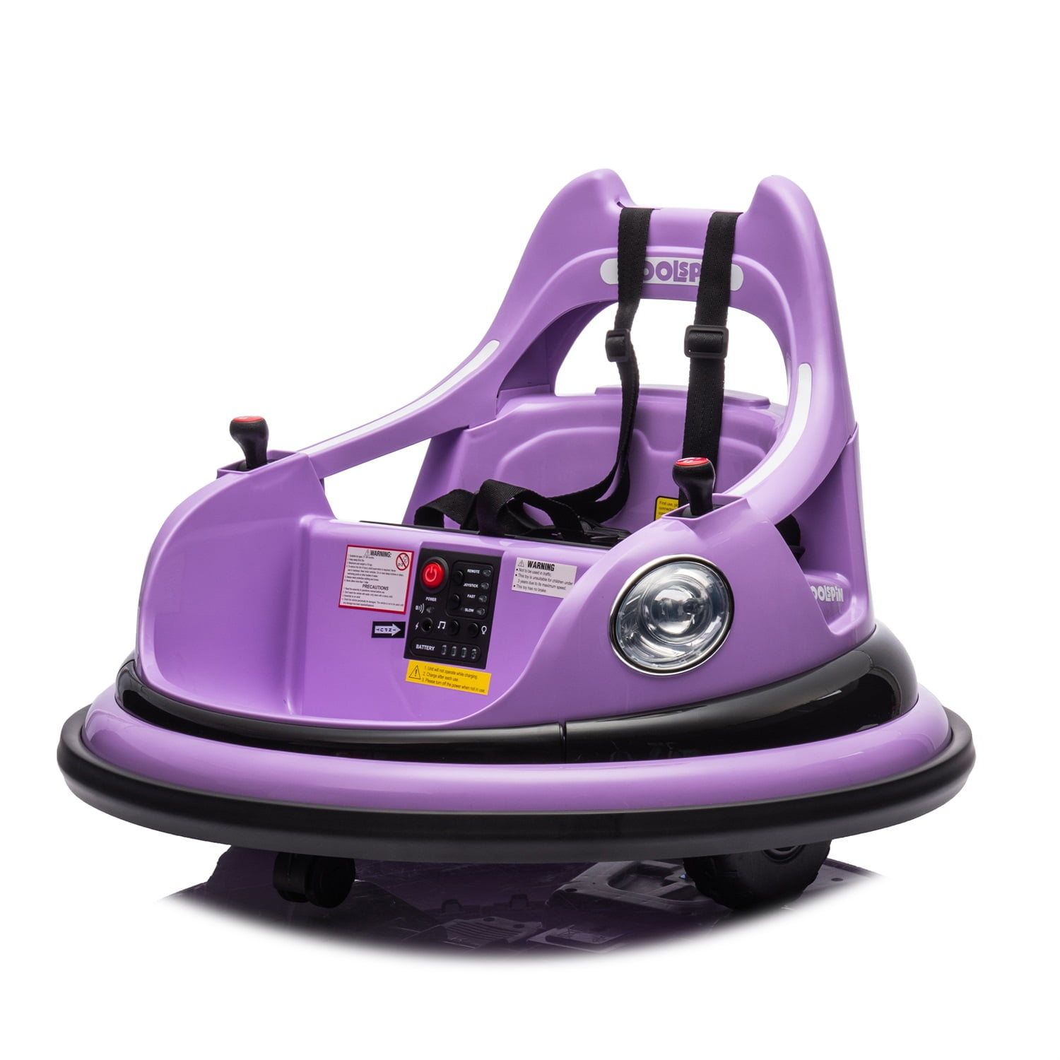 CIPACHO 12V Ride On Electric Bumper Car for Kids & Toddlers, Baby Bumping Toy Cars Gifts for 18 Months, Purple