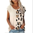 thumbnail image 2 of Qtocio Womens Fashion Tops,Color Patchwork Graphic Print Crewneck Short Sleeve Shirt Summer Blouse, 2 of 5