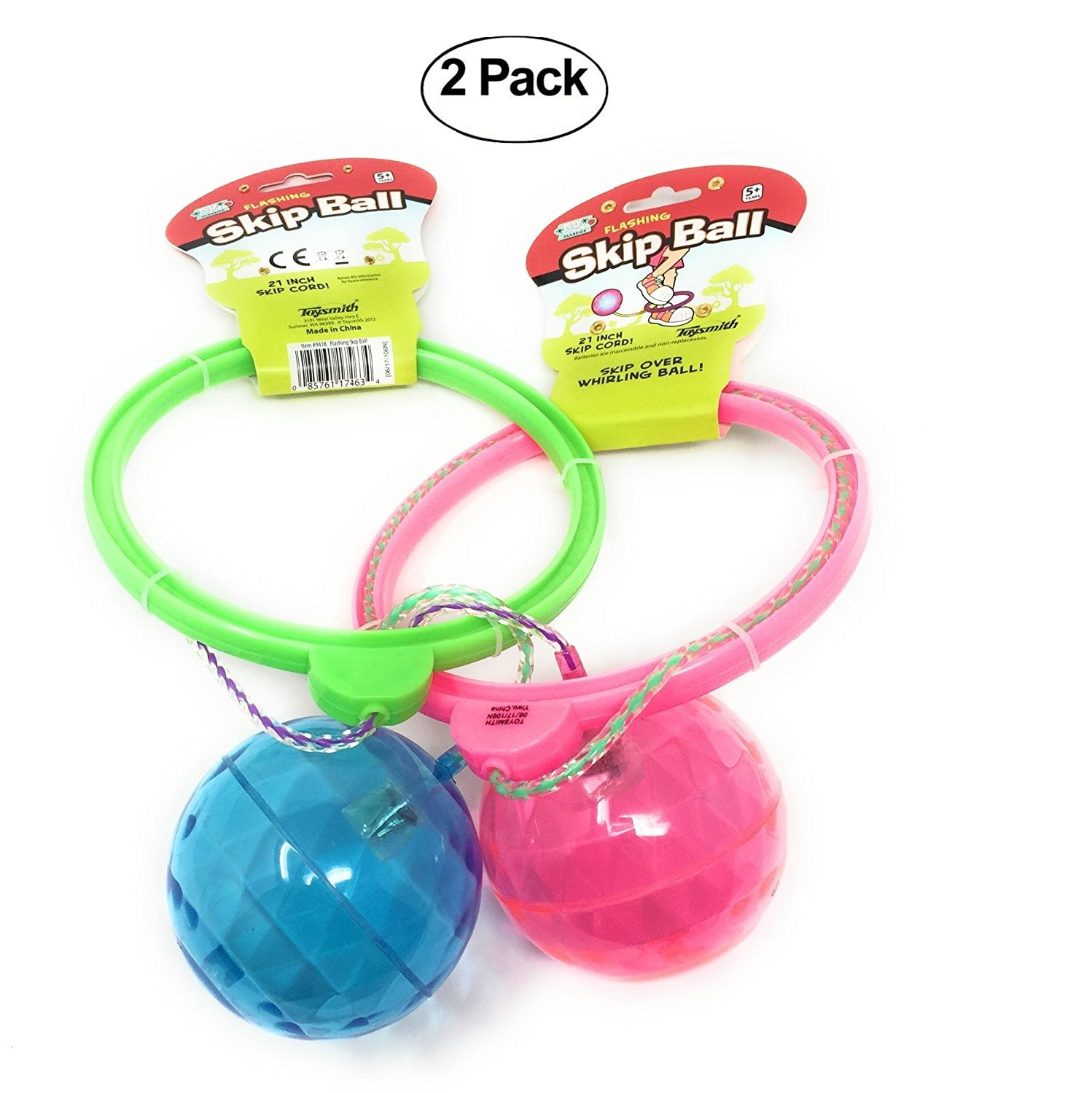 Toysmith Flashing Skip Ball, Assorted Colors (2Pack)