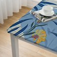 thumbnail image 4 of HAOXIT Square Tablecloth , Vintage Floral Plant, Vinyl Table Covers Waterproof Oilcloth Table Cloth Linens, Farmhouse Tablecloths for Outdoor Dining Wedding Party Camping, Yellow Blue 46*46, 4 of 7