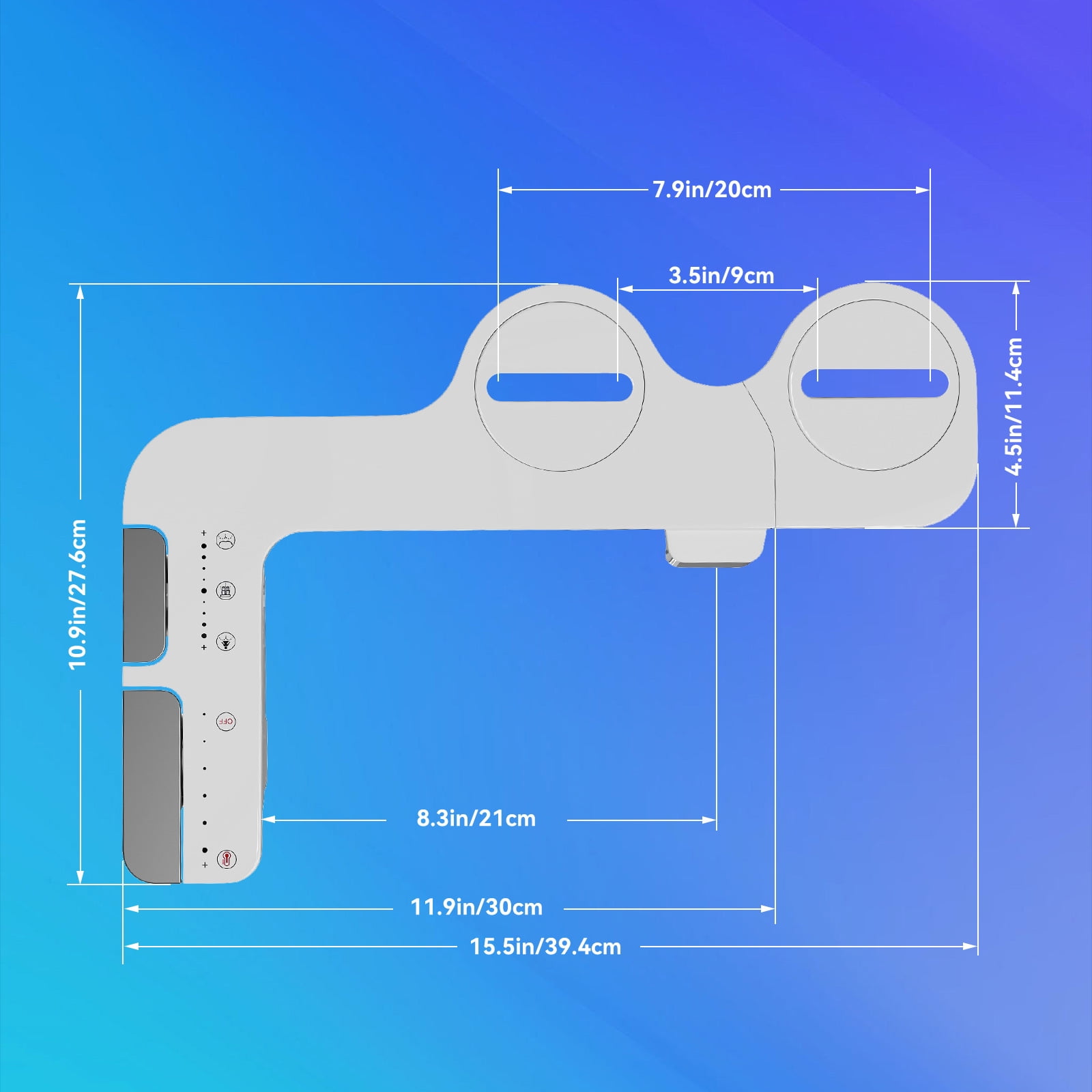 HOROW Luxury Slim Attachable Bidet Fresh Water Spray Kit with Hot Water, Dual Retractable Nozzles, Knob Control in White