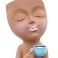 thumbnail image 1 of Resina Café Chica Estatua Maceta Adornos Arreglo Floral Florero (Marrón) Ndcxsfigh Libre de BPA, 1 of 6