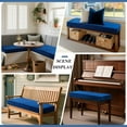 thumbnail image 6 of Bench Cushions 42x16x4 Inch Window Seat Cushions for Indoor Furniture Velvet Kitchen Dining Bay Seat Tufted Porch Swing Thicken Bench Pad Memory Foam(Royal Blue), 6 of 12