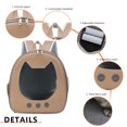 thumbnail image 2 of Bolsa De Viaje Para Gatos Mochila de animales de PU, ventana transparente, resistente al desgaste, suministros para mascotas (marrón claro) Likrtyny Libre de BPA, 2 of 9