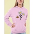 thumbnail image 2 of Butterflies And Daisies. Hoodie Women -Image by Shutterstock, Female x-Large, 2 of 4