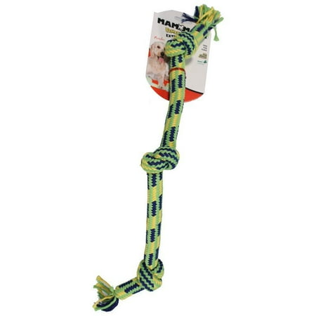 Mammoth Leather Bones - Mammoth Pet Products-Extra 3 Knot Bone With Z-core Dog Toy- Multi 20 Inch/medium