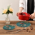 thumbnail image 7 of GZHJMY Flowers and Birds Trivets Pot Holders Set of 2, Hot Pads 7.09"+9.45",Table Mats,Placemats Set for Cooking and Baking, Cotton Braided Hot Pads, 7 of 7