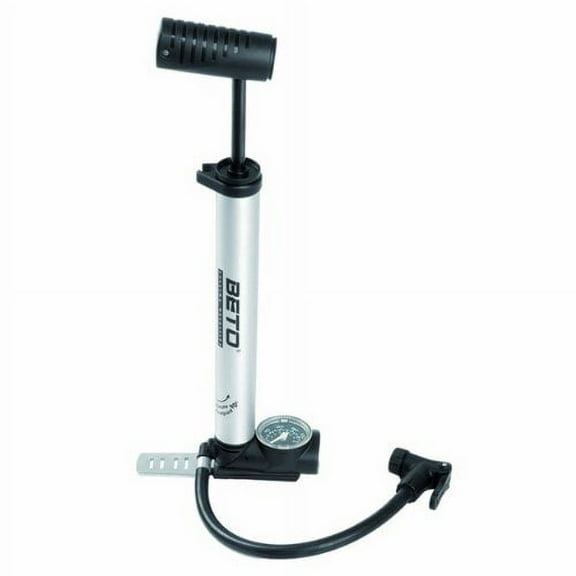 Beto 2 in 1 Mini Pump 125psi, Reversible, Silver