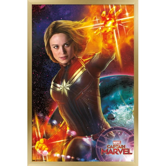 Marvel Cinematic Universe - Captain Marvel - Energy Wall Poster, 14.725" x 22.375", Framed