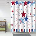 thumbnail image 2 of Independence Day Shower Curtain, Blue Red Shower Curtain Set with Hooks, Spring Summer Waterproof Fabric Shower Curtains for Bathroom Decor, 72x72 Inch Bath Curtain, 2 of 6