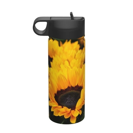 

Adobk Flower Bush Sunflower Print Water Bottle 18oz Sports Insulated Kettle for Cycling Gym Basketball Outdoor Suitable as a Present