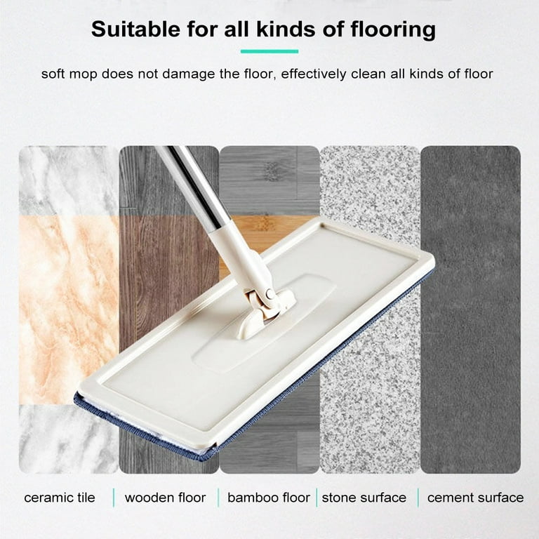 Aifacay Floor Mop and Bucket Set, Flat Mop Bucket System 8 Reusable  Microfiber Mop Pads Home Hardwood Mop and Bucket with Wringer Extended  Stainless