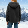 thumbnail image 4 of Womens Sherpa Lined Hoodie Thermal Full Zip Fleece Hoodie Winter Warm Jackets Trendy Hooded Long Sleeve Outfits (4XL, Black), 4 of 6