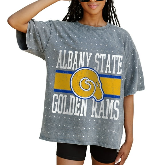 Women's Gameday Couture Gray Albany State Golden Rams On the Ball Oversized T-Shirt