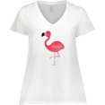 thumbnail image 3 of Inktastic Cute Flamingo Bird Women's Plus Size V-Neck T-Shirt, 3 of 5