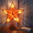 thumbnail image 4 of Decoración para árbol de Navidad CVHOMEDECO. Estrella naranja brillante, 4 of 7