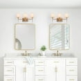 thumbnail image 6 of LNC Transitional 3-Light Gold Vanity Light with Fabrics, 23-Inch Bathroom Wall Fixture, 6 of 17