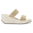 thumbnail image 3 of Cecelia New York Baily Alabaster White Gold Platform Slides Sandals Band Mules (Alabaster Gold Canvas, 7), 3 of 6