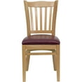 thumbnail image 6 of Emma + Oliver Vertical Slat Back Natural Wood Chair, Burgundy Vinyl Seat, 6 of 7