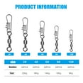 thumbnail image 6 of Fishing Swivels - Rolling Ball Bearing Barrel Swivel with Safety Snaps High Strength Fishing Connector Swivels Stainless Steel Saltwater Strong Solid Rings Fishing Tackle Accessories (100pcs), 6 of 9