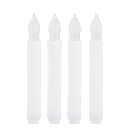 Clispeed 8Pcs White LED Flameless Candle Lights Decorative Pillar Candle Light