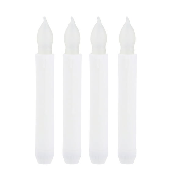 Clispeed 8Pcs White Decorative LED Candle Light Flameless Smokeless Glow