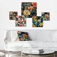 thumbnail image 2 of Designart "Vivid Tribal Floral Mix I" Floral Wall Art Set Of 5 - Gray Cottage Hallway Metal Art Print Set, 2 of 6