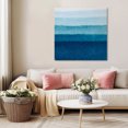 thumbnail image 5 of Blue Ombre Wall Art Painting on Canvas, Ocean Waves Beach Gradient Canvas Art Home Prints Wall Art Framed Modern Artwork for Living Room Bedroom Wall Decor 12x12in, 5 of 9