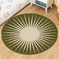 thumbnail image 3 of LaModaHome Rounded Rug Handmade Vaserely Moss Non-Slip Rug Washable Mat Child Stain Resistant Living Room Kitchen Carpet 2X2ft(60X60cm), 3 of 4