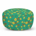 thumbnail image 1 of Autumn Pouf Cover with Zipper, Seasonal Fall of the Leaf Warm Colors Simple Art Design Composition Print, Soft Decorative Fabric Unstuffed Case, 30" W X 17.3" L, Sea Green and Mustard, by Ambesonne, 1 of 5