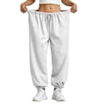 thumbnail image 3 of Nestiefly Petite Sweatpants For Women Trendy Elastic Waist Bottom Lounge Pant Lightweight Baggy Joggers With Pocket 2026 White L, 3 of 5