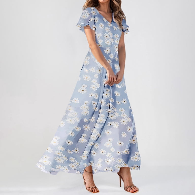 blue floral garden party dress Christina Rohde Blue Floral Dress – Ladida main image 1