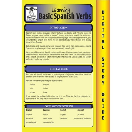 Spanish Verbs ( Blokehead Easy Study Guide) - (Best Way To Study Spanish Verbs)
