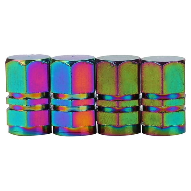 Aluminum Wheel Center Caps, Usavan 4-Pack Durable Anodized Finish Tire Rim Covers, Powder-Coated Rust-Resistant Car Truck Port Caps for Vehicle Customization