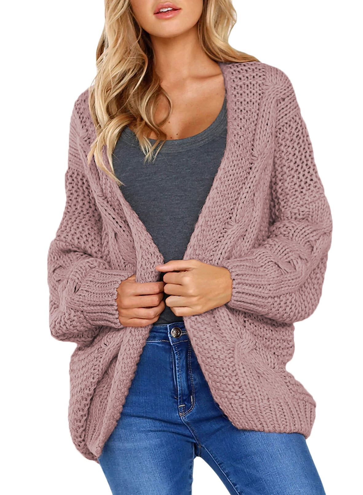 Aleumdr Womens Plus Size Sweaters Pink 