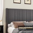 thumbnail image 2 of 4 EVER WINNER Queen Size Bed Frame, Velvet Upholstered Platform Bed Frame with Headboard, Gray, 2 of 6