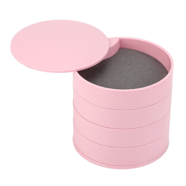 Caja de almacenamiento de joyas, organizador de joyas giratorio, 4 cajas de joyería redondas, almacenamiento de joyas, muy recomendable
