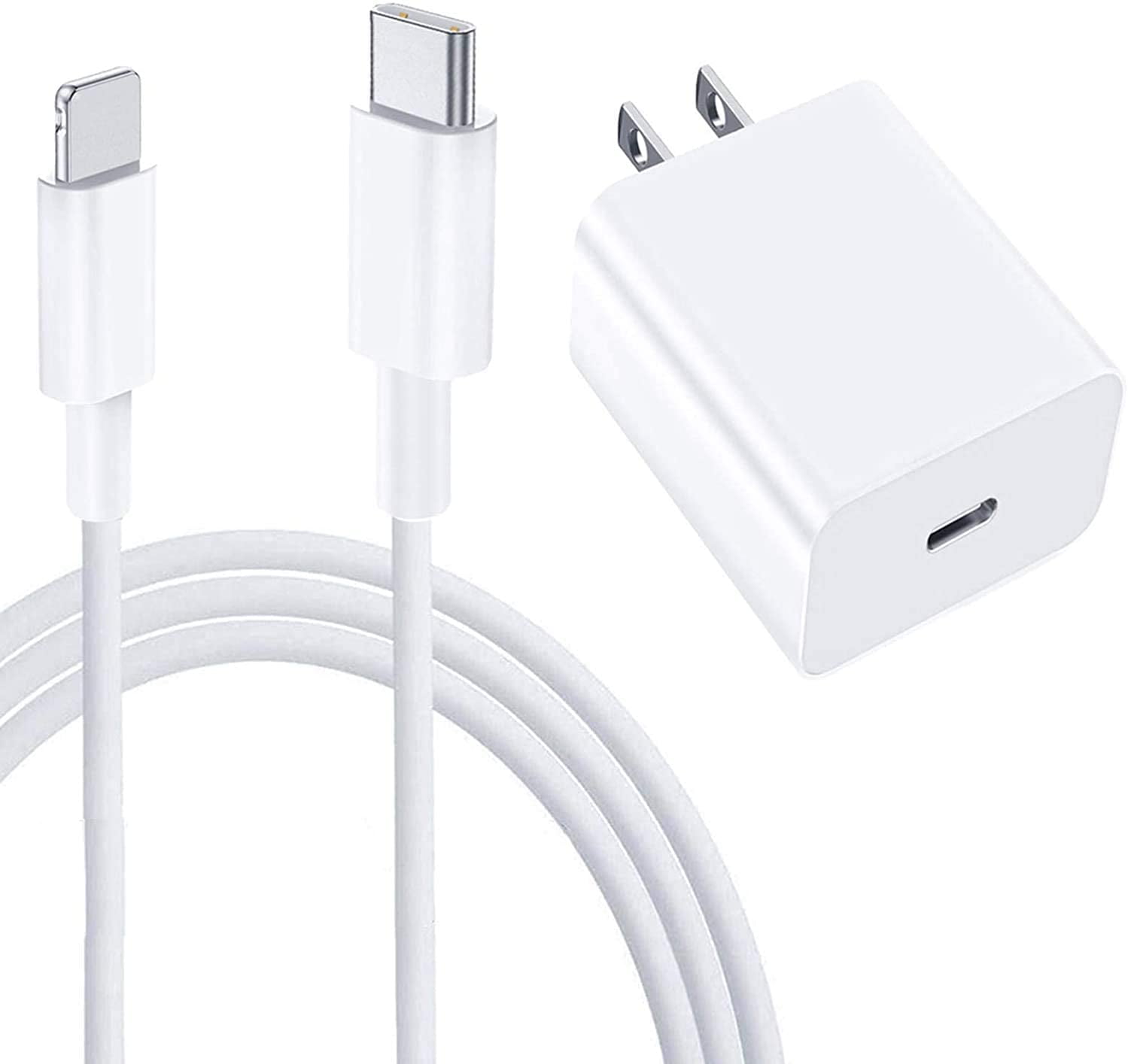 USB C Wall Charger, 18w USB C Power USB-C Port Charging Block with Type-C to Lightning cable 2M - Walmart.com